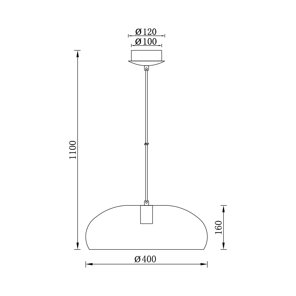 BRY-P007R-1H-1xE27-BLC-PENDANT LIGHT - 4