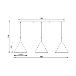 BRY-P010S-3H-3xE27-GLD-PENDANT LIGHT - 4