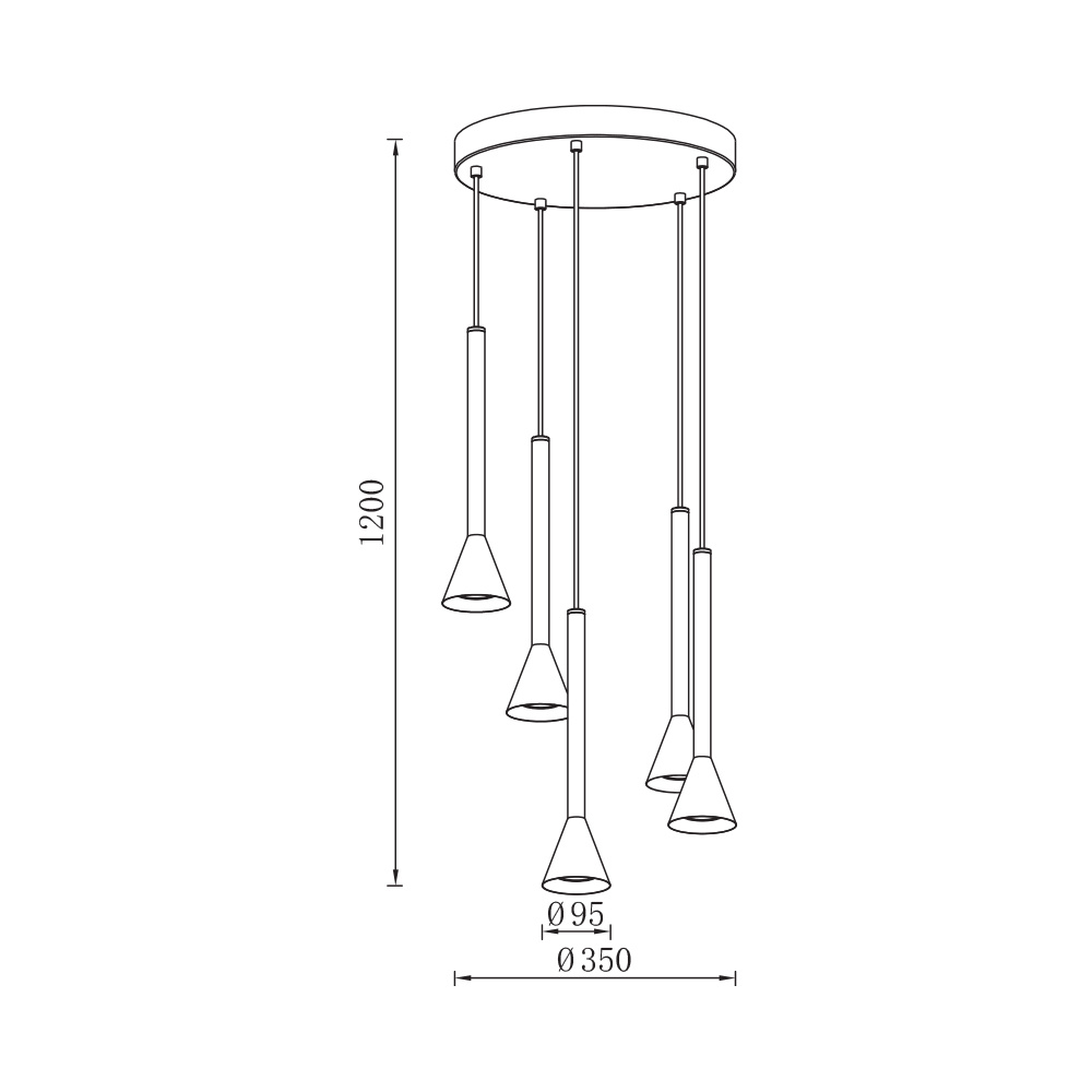 BRY-P011R-5H-5xGU10-BLC-PENDANT LIGHT - 4