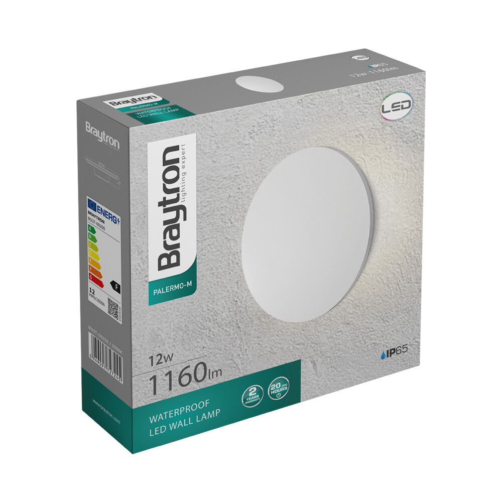 BRY-PALERMO-M-RND-WHT-12W-3000K-IP65-WALL LIGHT - 6