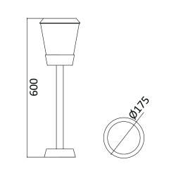 BRY-PARIS-600-1xE27-IP54-BOLLARD LIGHT - 4