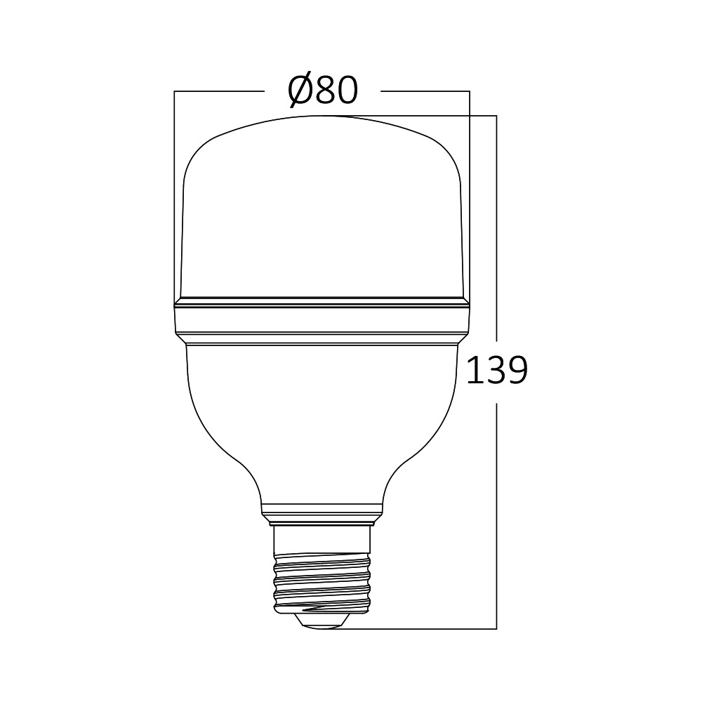 BRY-PREMIUM-18W-E27-T80-3000K-LED BULB - 3