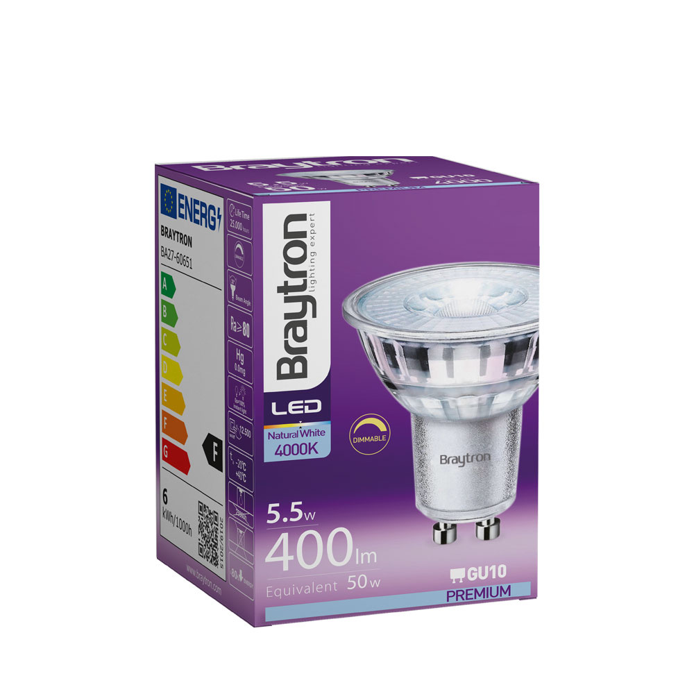 BRY-PREMIUM-5.5W-GU10-38D-DIM-GLS-4000K-LED BULB - 3