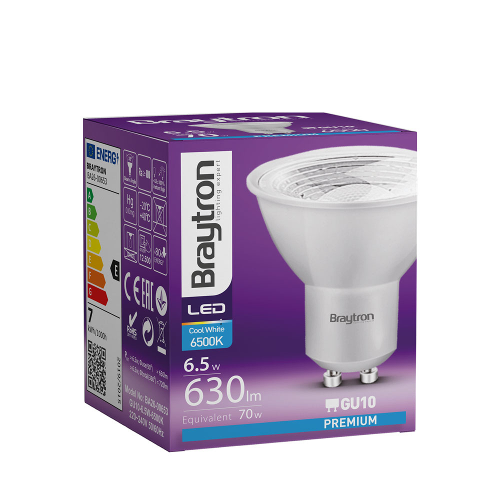 BRY-PREMIUM-6,5W-GU10-38D-6500K-LED BULB - 5