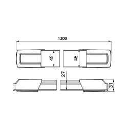 BRY-PROLINE-19-36W-0.6MT-WHT-3000K-LED WALL LIGHT - 3