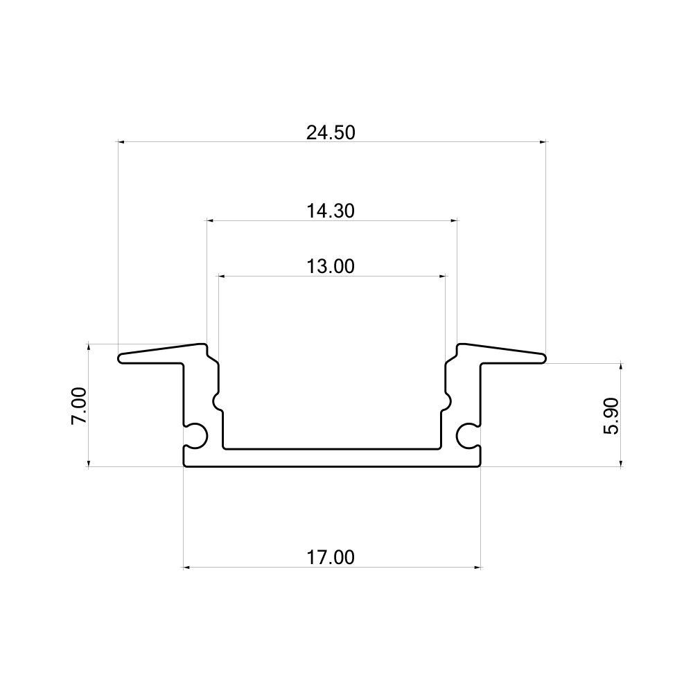 BRY-RC1707-2MT-BLC-ALUMINIUM PROFILE - 3