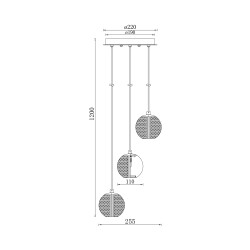 BRY-S001R-3H-3xG9-GLD-PENDANT LIGHT - 4