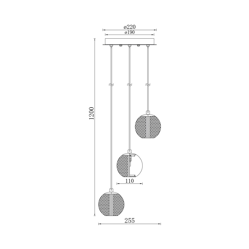 BRY-S001R-3H-3xG9-GLD-PENDANT LIGHT - 4