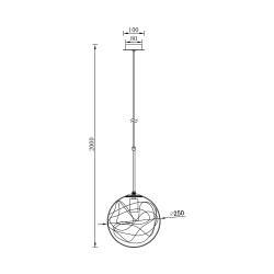 BRY-S002R-1H-1xE27-GLD-PENDANT LIGHT - 4