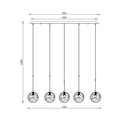 BRY-S002S-5H-5xG9-GLD-PENDANT LIGHT - 4