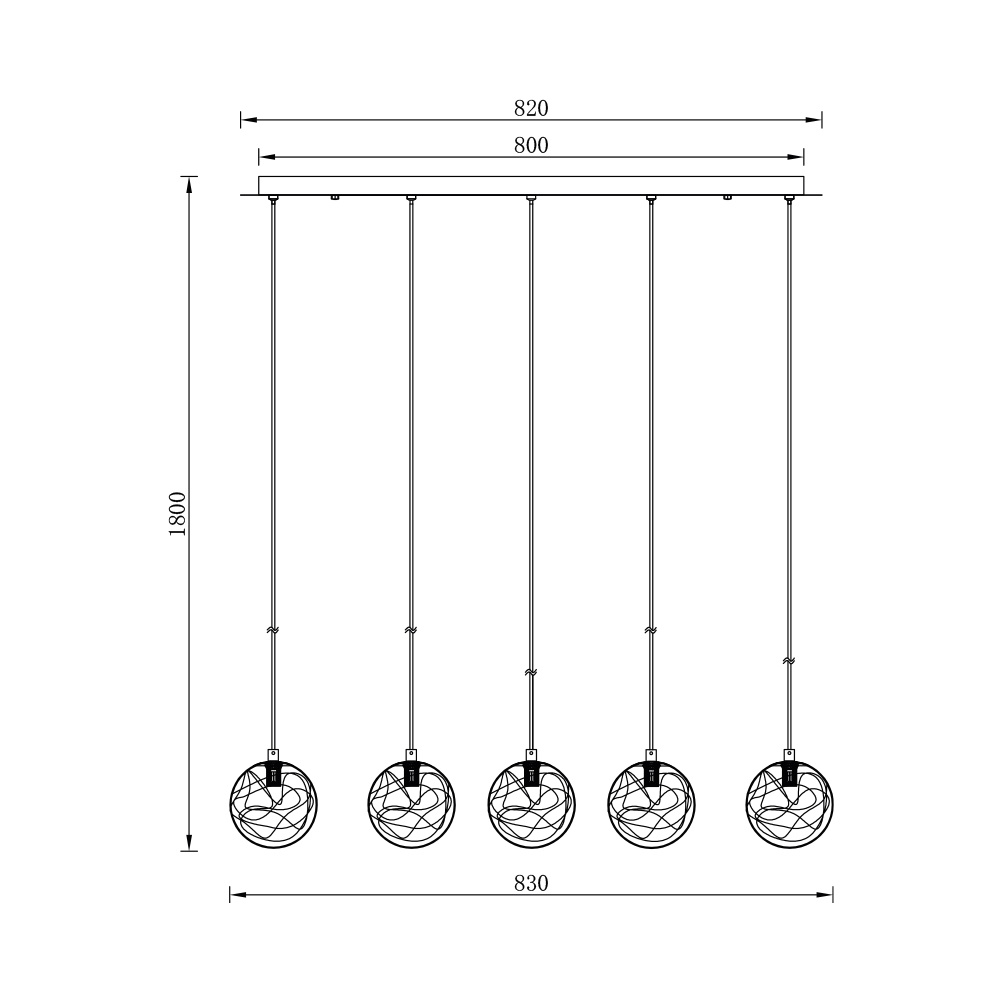 BRY-S002S-5H-5xG9-GLD-PENDANT LIGHT - 4