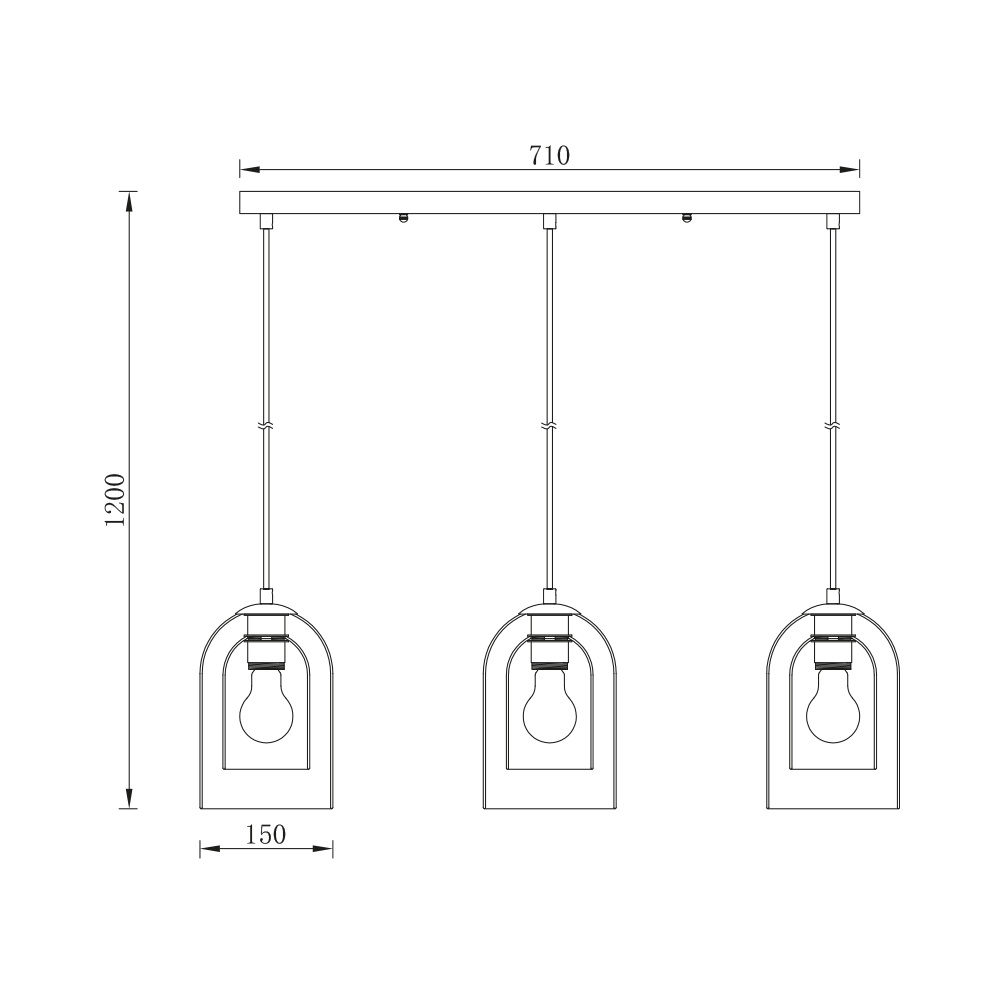 BRY-S004S-3H-3xE27-AMB-PENDANT LIGHT - 4