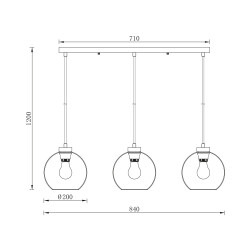 BRY-S005S-3H-3xE27-SMK-PENDANT LIGHT - 4