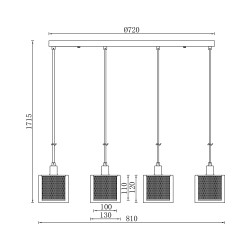 BRY-S008S-4H-4xE14-CPR-PENDANT LIGHT - 4