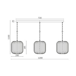 BRY-S009S-3H-3xE27-OPL-BLC-PENDANT LIGHT - 4