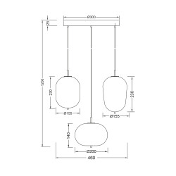 BRY-S011R-3H-3xE14-OPL-BLC-PENDANT LIGHT - 4