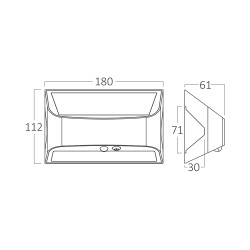 BRY-SOLARIS-W1B-WHT-6W-6500K-IP54-SOLAR WALL LIGHT - 6