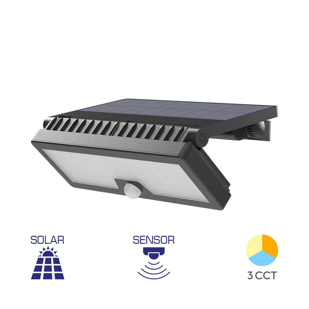 BRY-SOLARIS-W3-BLC-10W-3IN1-IP54-SOLAR WALL LIGHT - 1