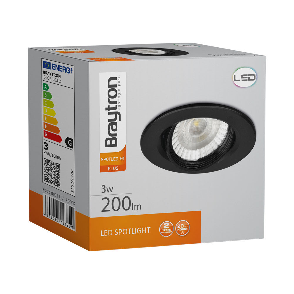 BRY-SPOTLED G1-3W-RND-BLC-4000K-LED SPOTLIGHT - 6