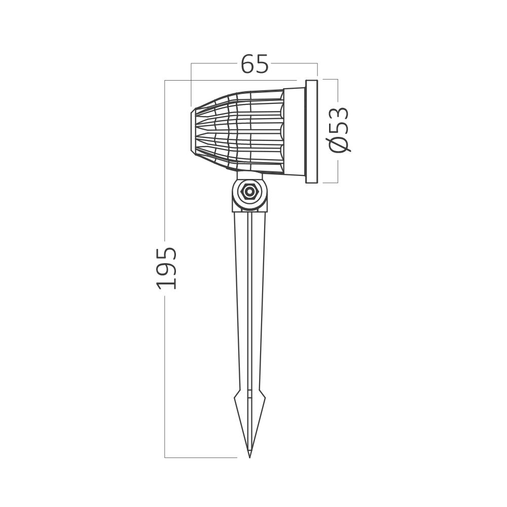 BRY-SPOTLUX-PLS-7W-BLC-3000K-IP65-LED SPIKE LIGHT - 7