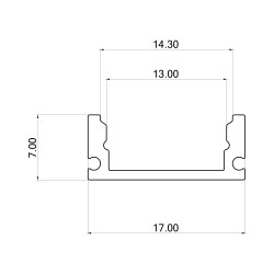 BRY-SR1707-2MT-BLC-ALUMINIUM PROFILE - 3