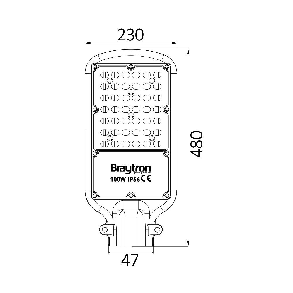 BRY-ST83-100W-GRY-3000K-IP66-LED STREET LIGHT - 6