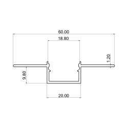 BRY-TR20-2MT-SLV-ALUMINIUM PROFILE - 3