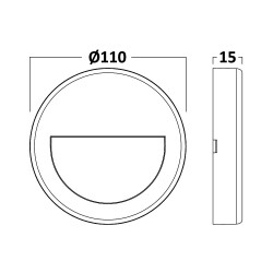 BRY-VEKTA-B-RND-BLC-3W-3000K-IP65-WALL LIGHT - 8