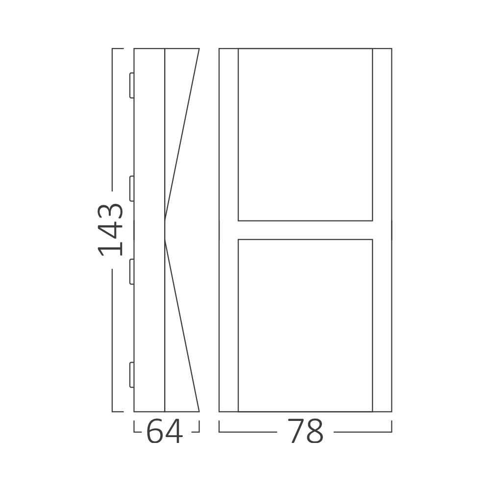 BRY-VEKTA-C-WL.2-GRY-2x6W-3IN1-IP65-WALL LIGHT - 5