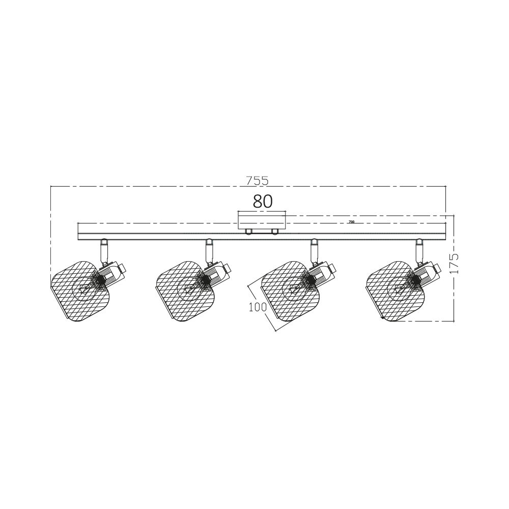 BRY-W001C-4H-4xE14-WDN-CEILING LIGHT - 4