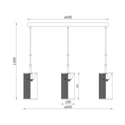 BRY-W002S-3H-3xE14-BLC-PENDANT LIGHT - 4