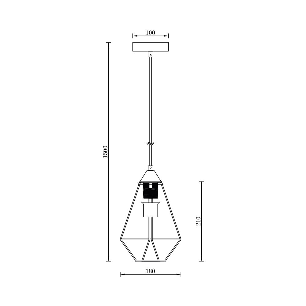 BRY-W003R-1H-1xE27-BLC-PENDANT LIGHT - 4