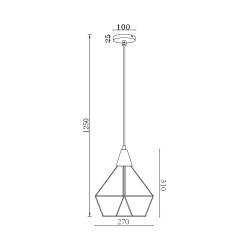 BRY-W003R-1H-1xE27-BLC-PENDANT LIGHT - 4