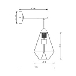 BRY-W003W-1H-1xE27-BLC-WALL LIGHT - 4