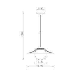 BRY-W004R-1H-1xE27-BLC-PENDANT LIGHT - 4