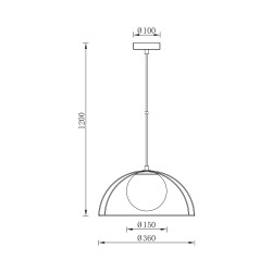 BRY-W004R-1H-1xE27-BLC-PENDANT LIGHT - 4