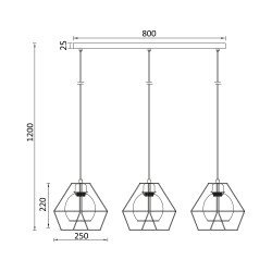 BRY-W004S-3H-3xE27-BLC-PENDANT LIGHT - 4