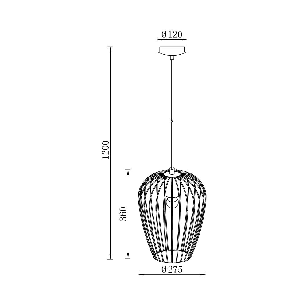 BRY-W005R-1H-1xE27-BLC-PENDANT LIGHT - 4