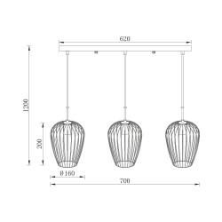 BRY-W005S-3H-3xE27-BLC-PENDANT LIGHT - 4