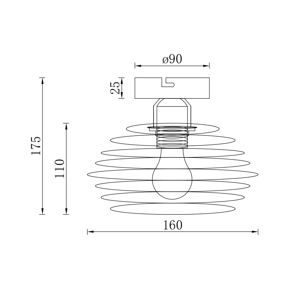 BRY-W008C-1H-1xE27-BLC-CEILING LIGHT - 4