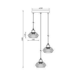 BRY-W008R-3H-3xE27-BLC-PENDANT LIGHT - 4