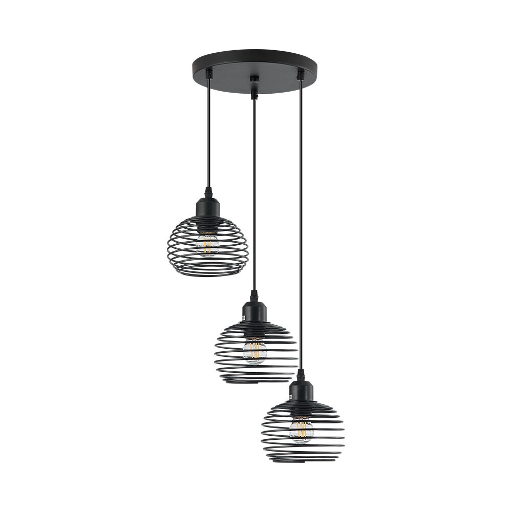 BRY-W008R-3H-3xE27-BLC-PENDANT LIGHT - 2