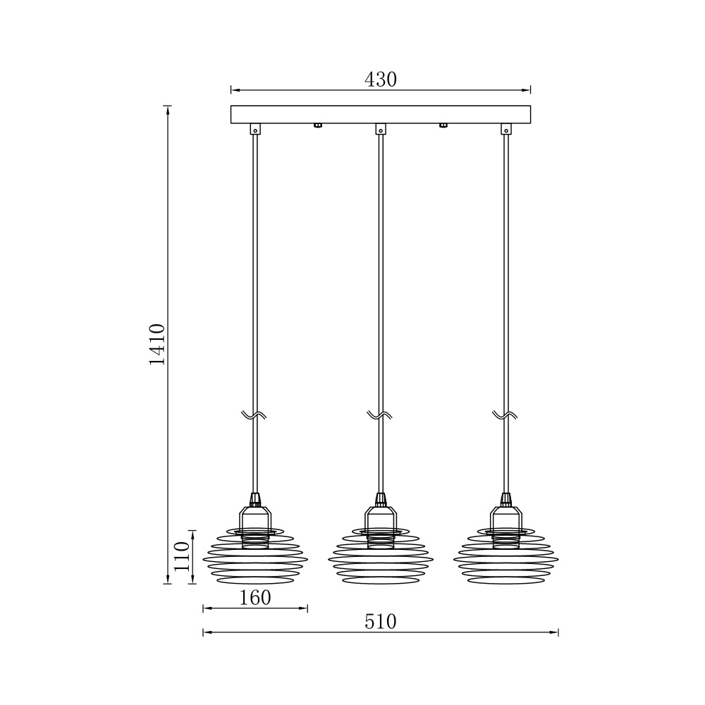 BRY-W008S-3H-3xE27-BLC-PENDANT LIGHT - 4