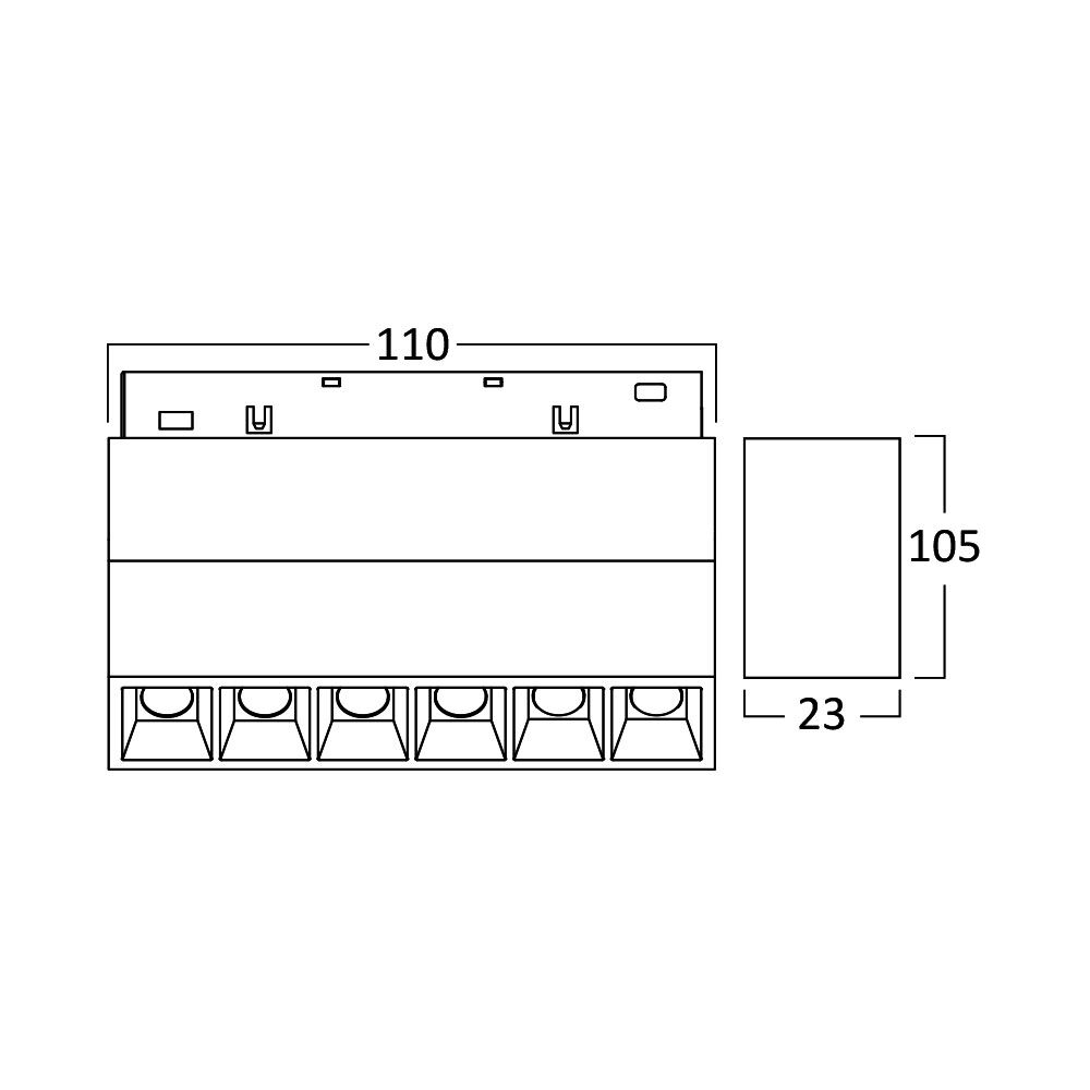 BRY-WSL110-6W-48VDC-3000K-BLC-MAG. LINEAR - 3