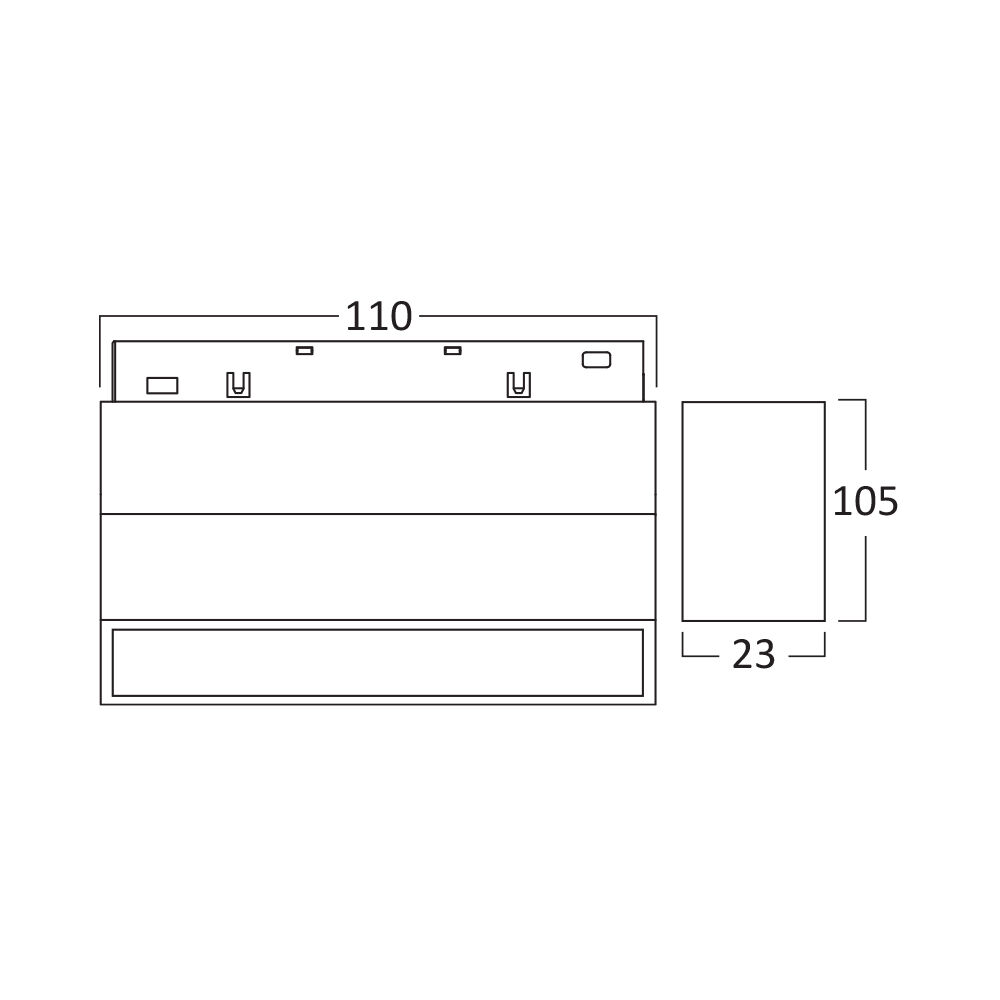 BRY-WSR110-8W-48VDC-3000K-BLC-MAG. LINEAR - 3